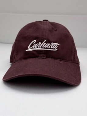 Carhartt WIP Script Logo Canvas Strapback Dad Hat Cap Brown Gorpcore O/S